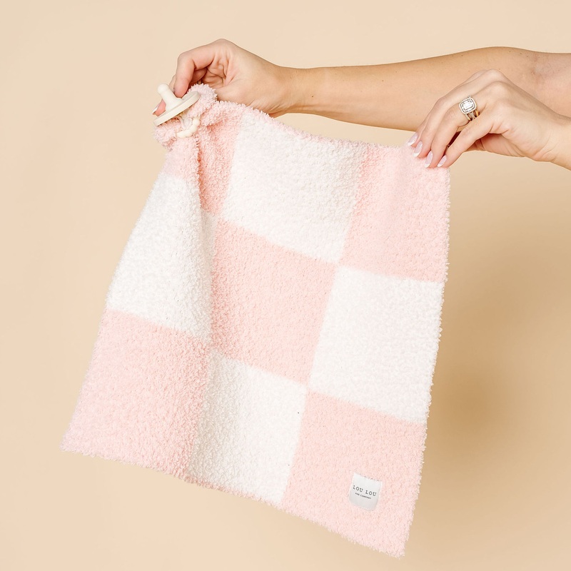 Chenille Blanket – Blush Check – Mini/Lovey