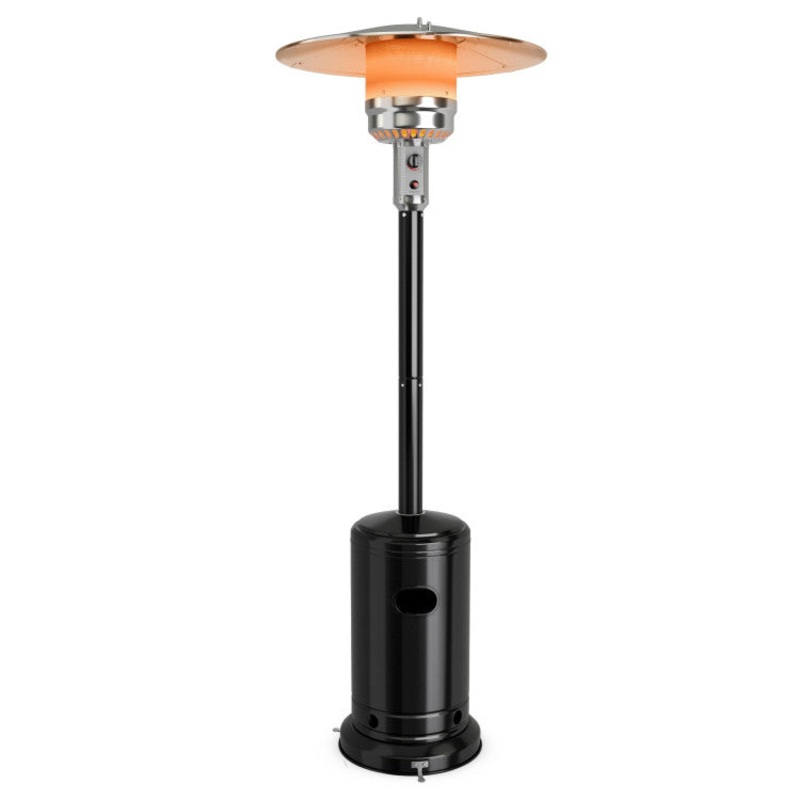 50000 BTU Stainless Steel Propane Patio Heater With Trip Over Protection-Black