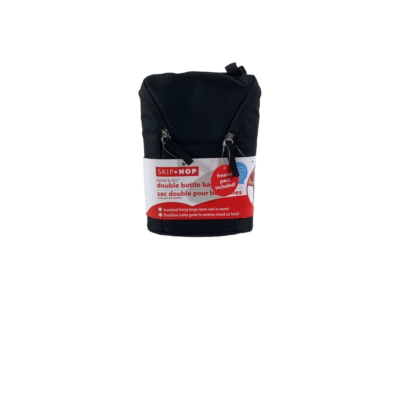Skip Hop Grab And Go Double Bottle Bag, Black