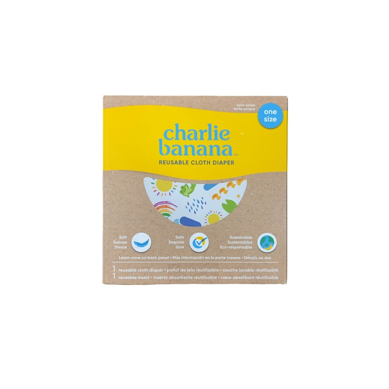 Charlie Banana Reusable Cloth Diapers, 1 Pack, Hello Sunshine, One Size