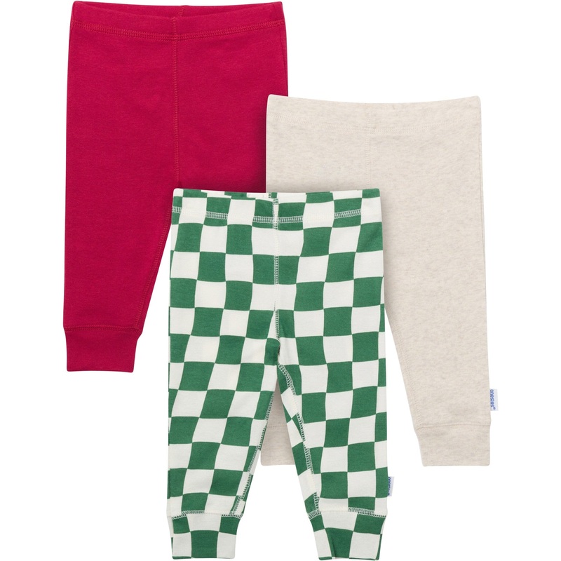 3-Pack Baby Neutral Green Checkers Active Pants