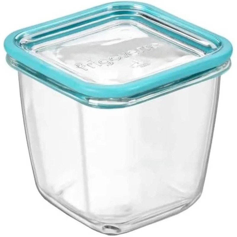 Frigoverre Future Square Food Storage Container – 25.25 oz Clear With Teal Lid