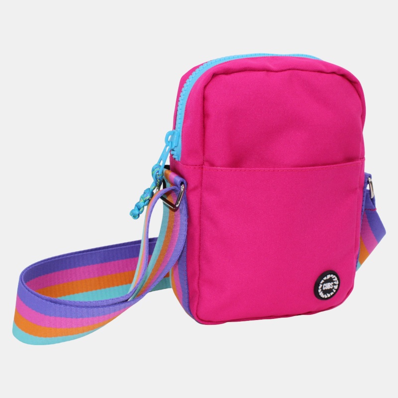 Fuchsia/Baby Blue Cross Body Bag