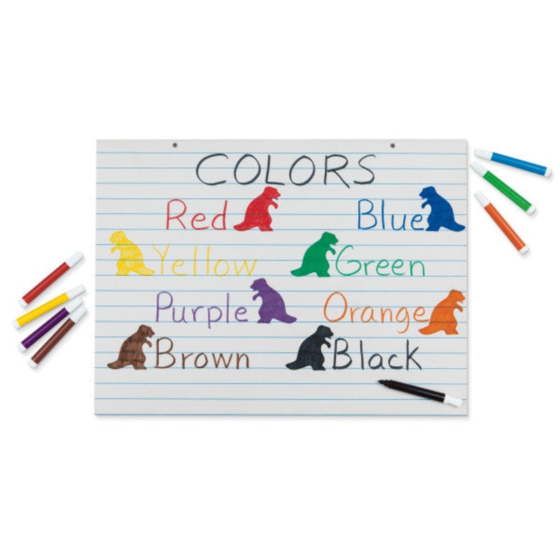 Pacon Primary Chart Pads, White, 1 in ruled long way 24″ x 18″, 100 Sheets