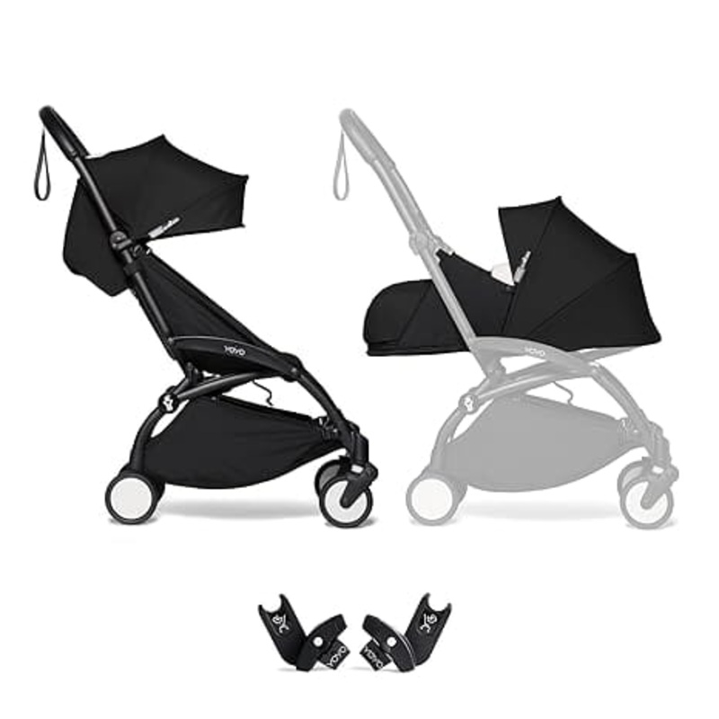 Stokke YOYO Stroller Bundle Black w Newborn & Car Seat Adaptor