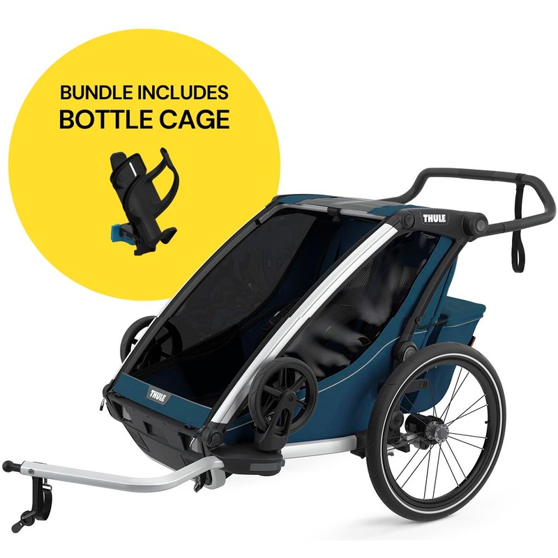 Thule Chariot Cross 2 Multisport Trailer Stroller Summer Bundle – Majolica Blue