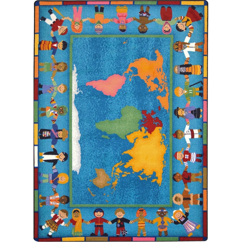 Hands Around the World 5’4″ x 7’8″ area rug in color Multi