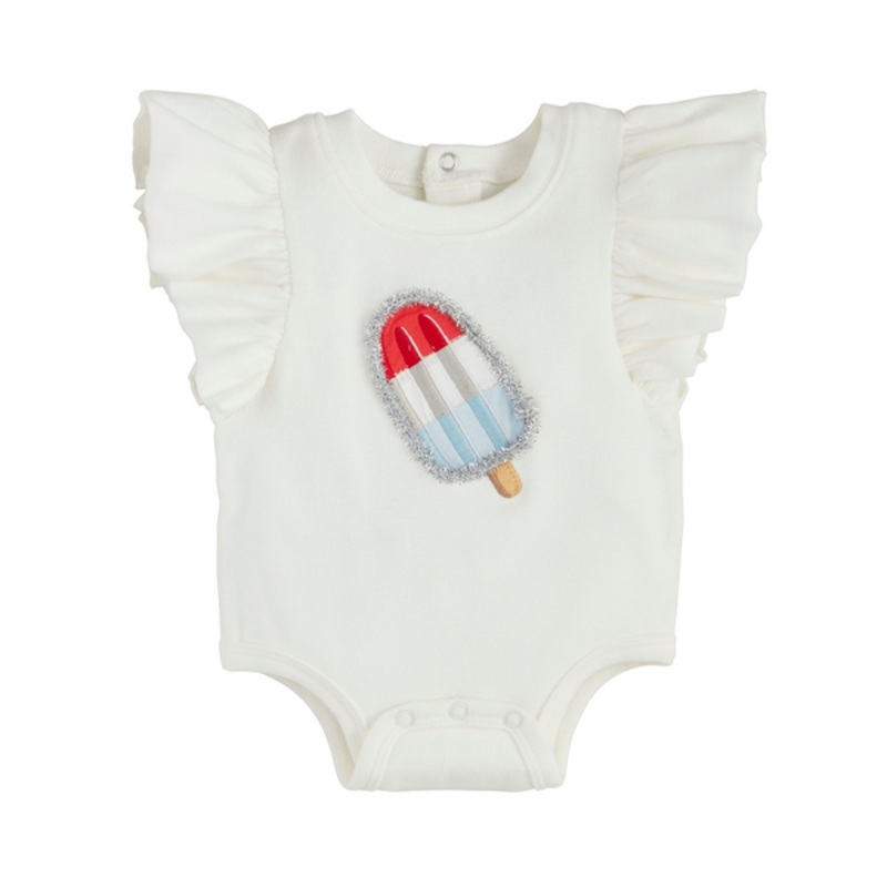Mud Pie POP Ruffled Baby Bodysuit