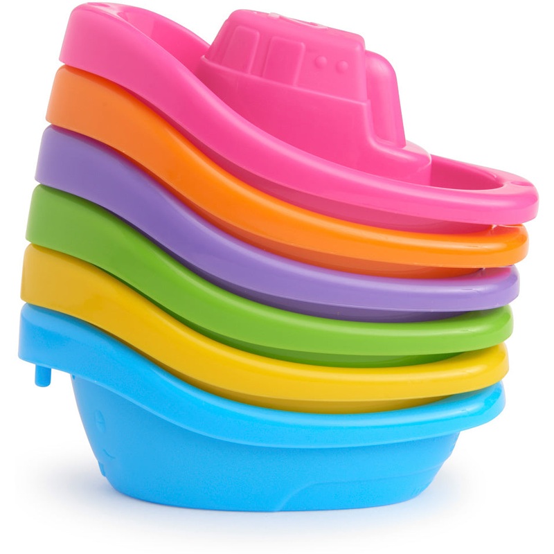 Munchkin Little Boat Trains Bath Toy – Blue/Purple/Pink