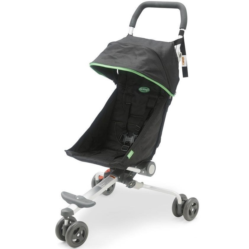 QuickSmart Backpack Diaper Bag Compact Stroller – Black / Lime