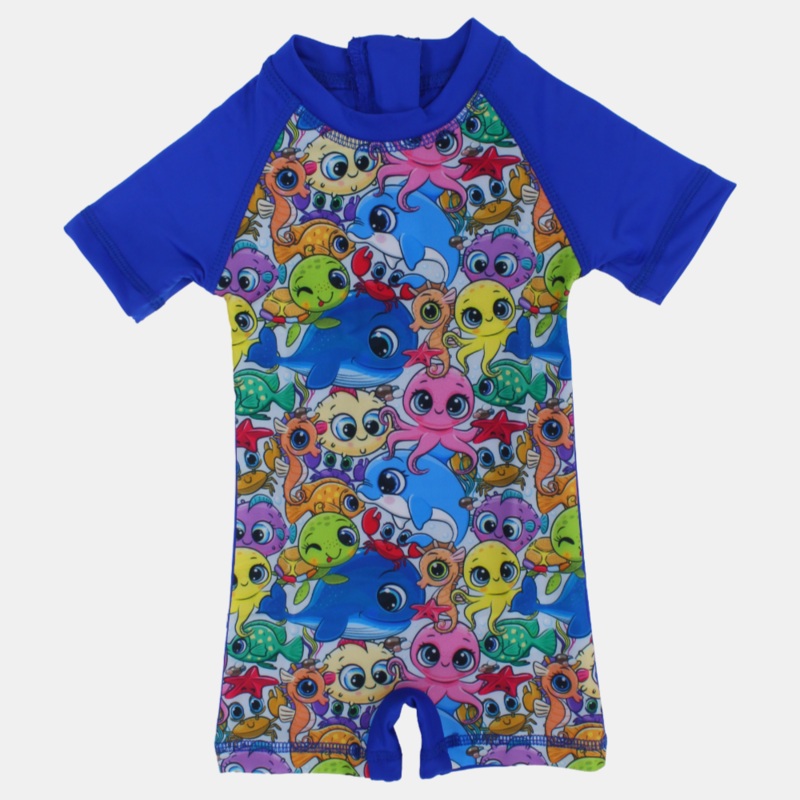 Swimsuit Overall  Deep Sea Blue Print