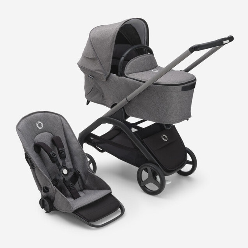 Bugaboo Dragonfly Bassinet and Seat Stroller, Grey Melange, Graphite, Grey Melange, 2025