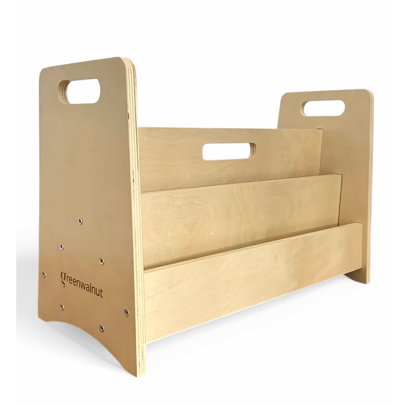 Double-Sided Wooden Montessori Bookshelf for Kids |  Book Storage for Kids