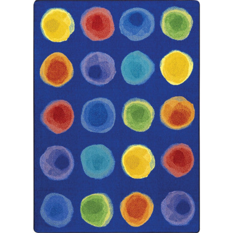 Watercolor Spots Rug, 5’4″ x 7’8″ Rectangle, Rainbow