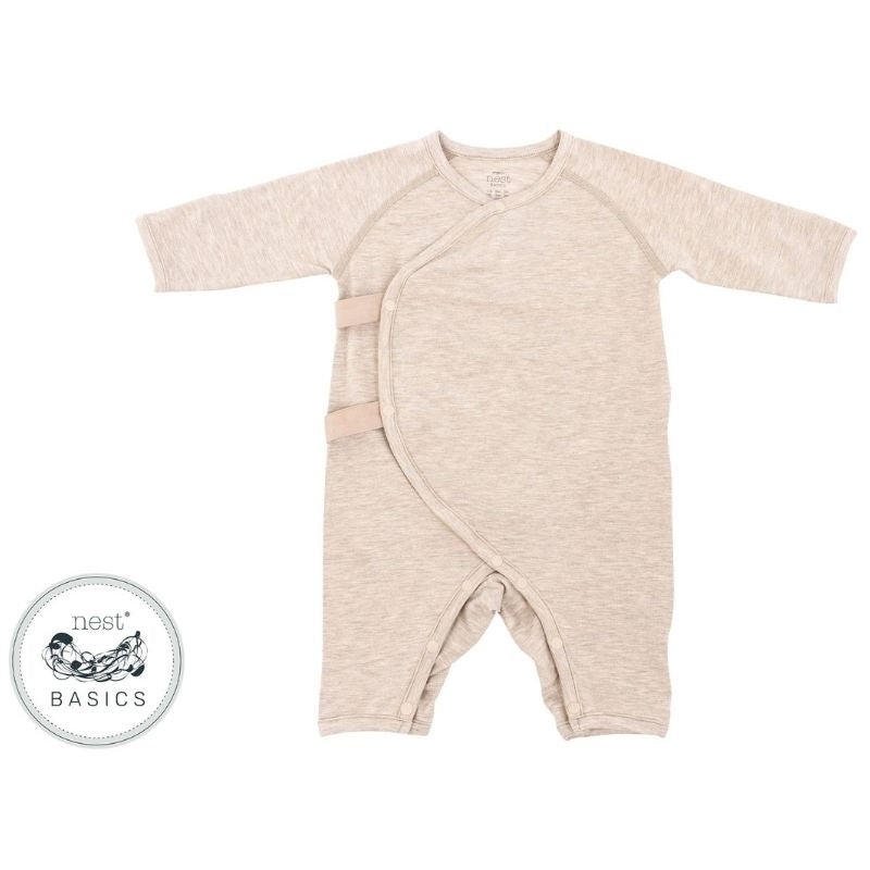 Basics Bamboo Cotton Kimono Long Sleeve Romper
