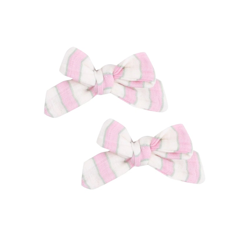 Candy Stripe 2-Pack Hair Bow With Clip