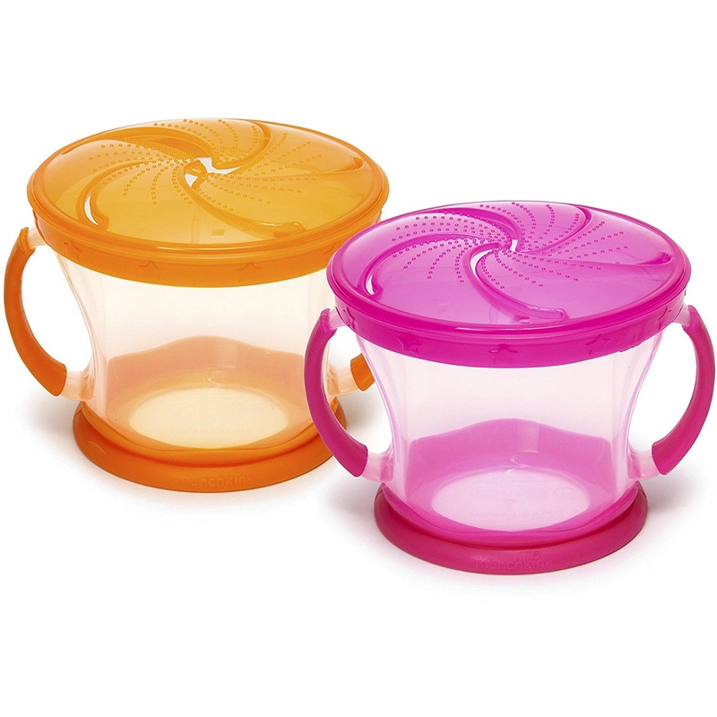 Munchkin Snack Catcher, 2-Pack – Pink/Orange