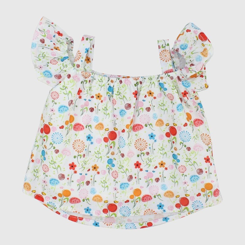 Flowery Sleeveless Blouse