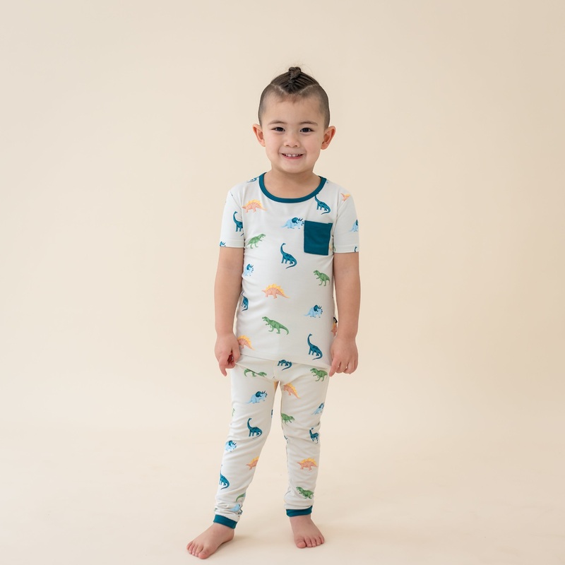 Short Sleeve with Pants Pajamas in Ecru Roar