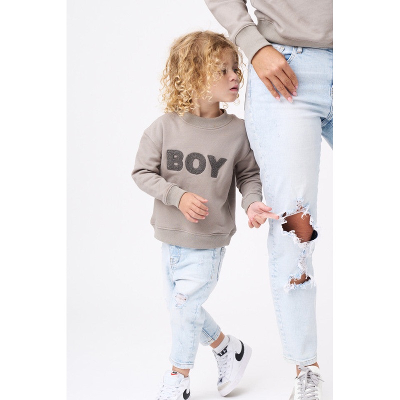 BOY Chenille Sweatshirt – Flat Gray