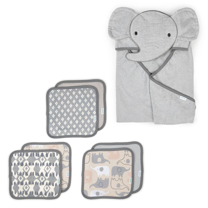 CLEAN & CUDDLY HOODED CHARACTER TOWEL – GRAZER & CLEAN & CUDDLY 6-PACK TERRY WASHCLOTH SET – GRAZER & CLEAN