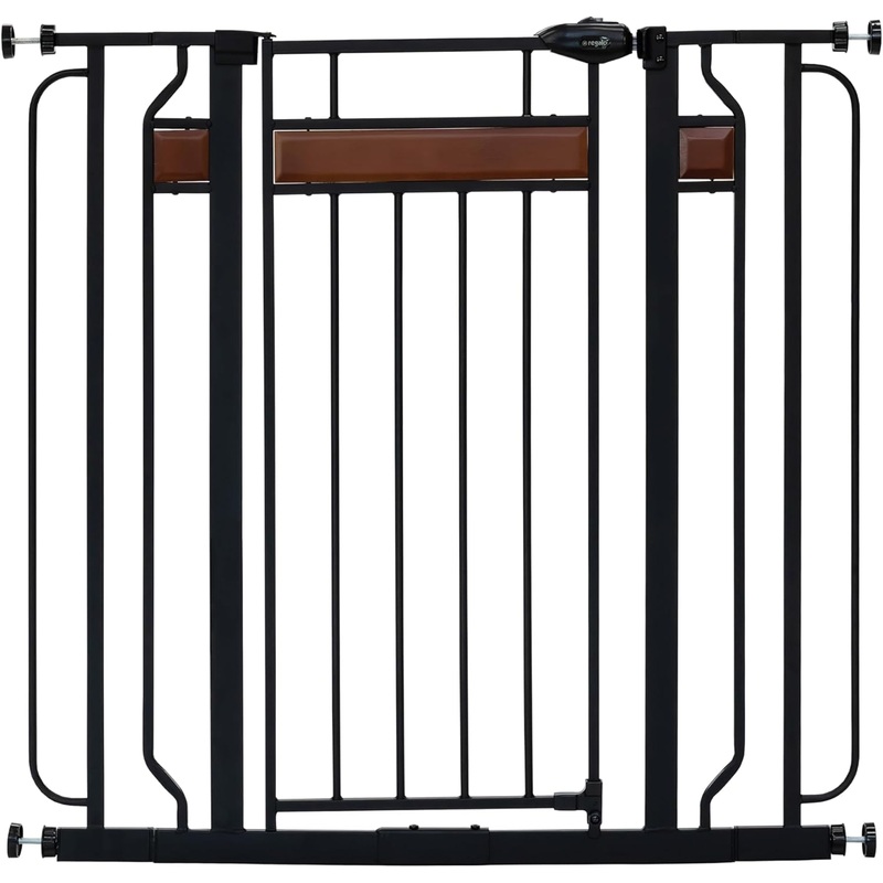 Regalo Wall Safe Extra Tall Walk Through Gate, Black