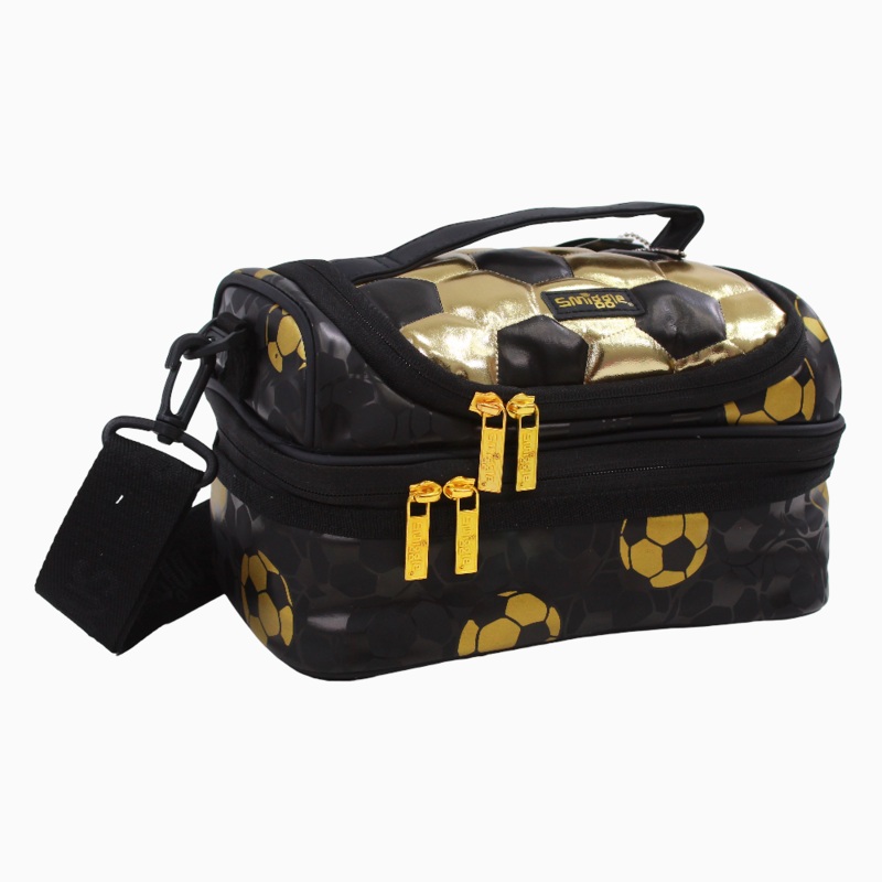 Fabric Lunch Bag Football Design – Black & Golden