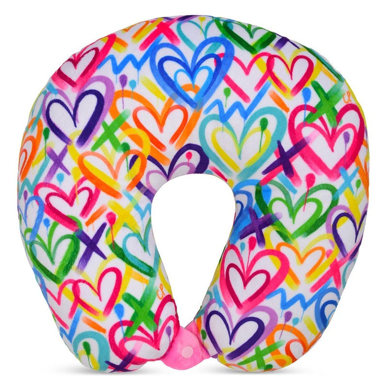 Iscream Corey Paige Hearts Neck PIllow
