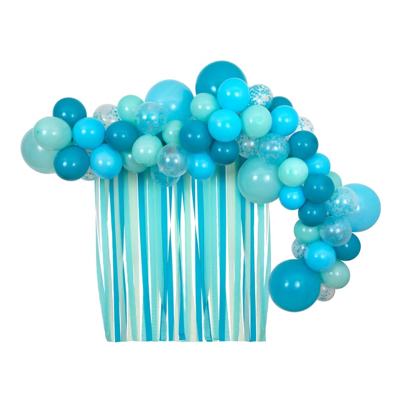 Meri Meri Blue Balloons & Streamers Kit (x 52 balloons)