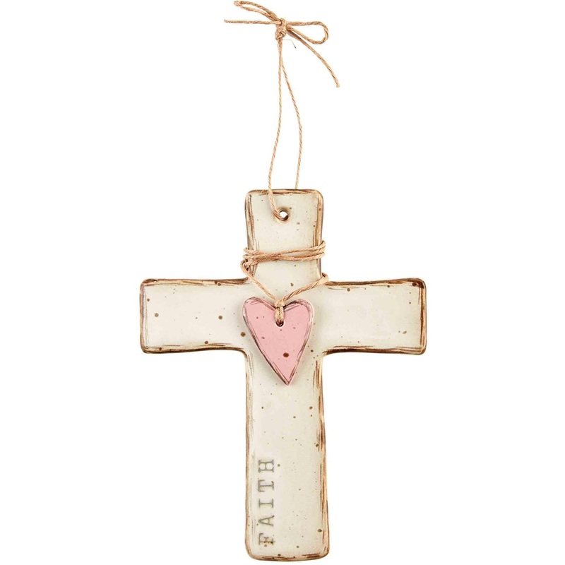 Mud Pie Faith Stoneware Cross
