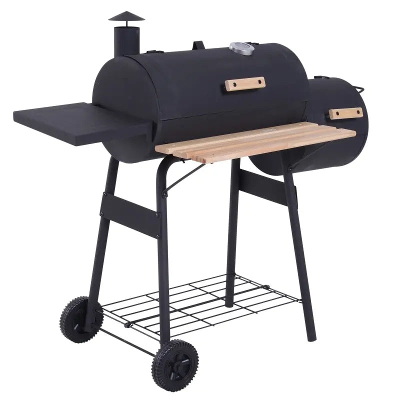 Outsunny Charcoal BBQ, Portable Grill with Wheels