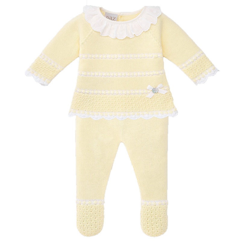 Paz Rodriguez Knit Pant Set Ciguea Yellow