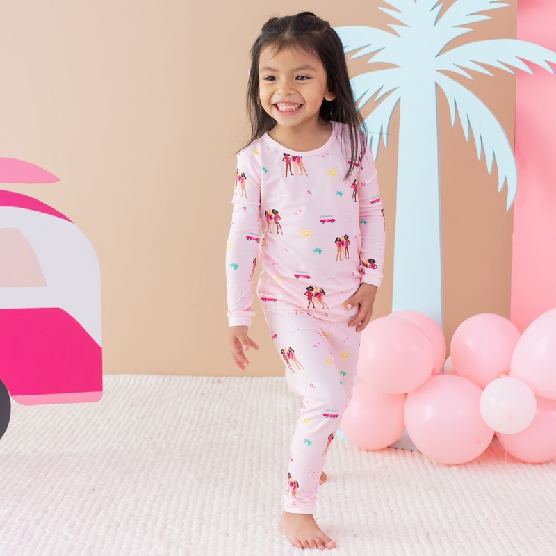 Long Sleeve Pajamas in Barbie Beach