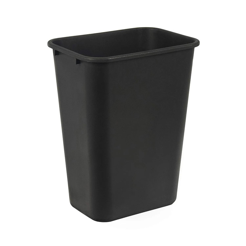 Rectangular Commercial Office Wastebasket, (Pack Of 1), Black 10 GALLON