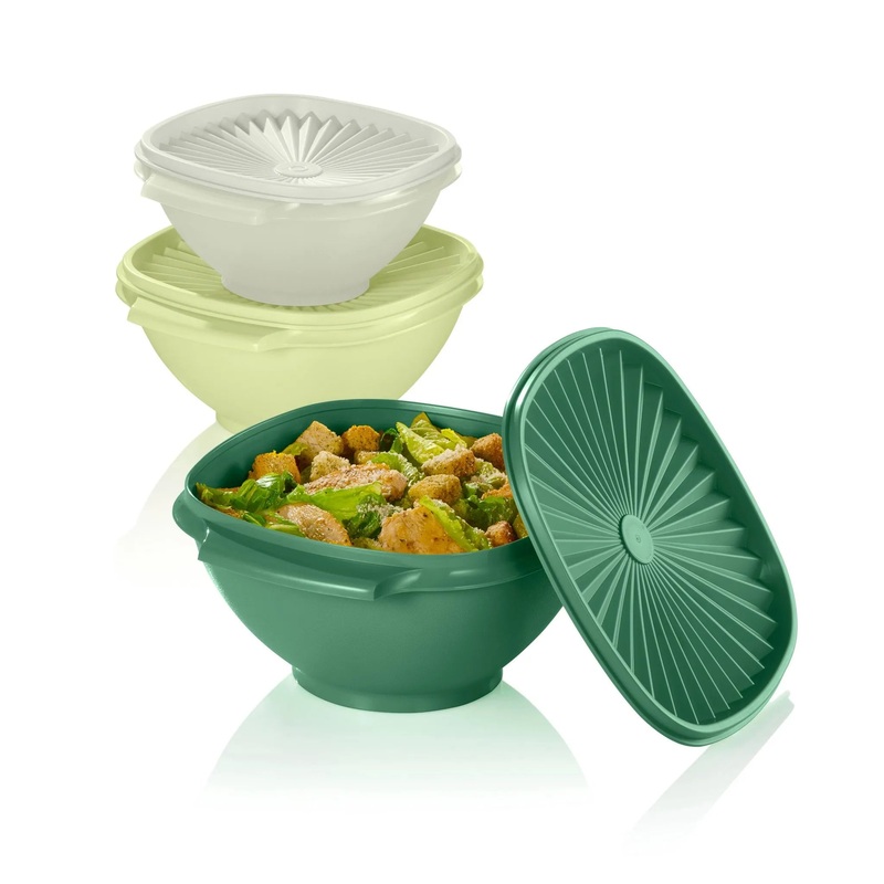 6pc (Set of 3) Heritage Bowl Food Storage Container Set Assorted Green