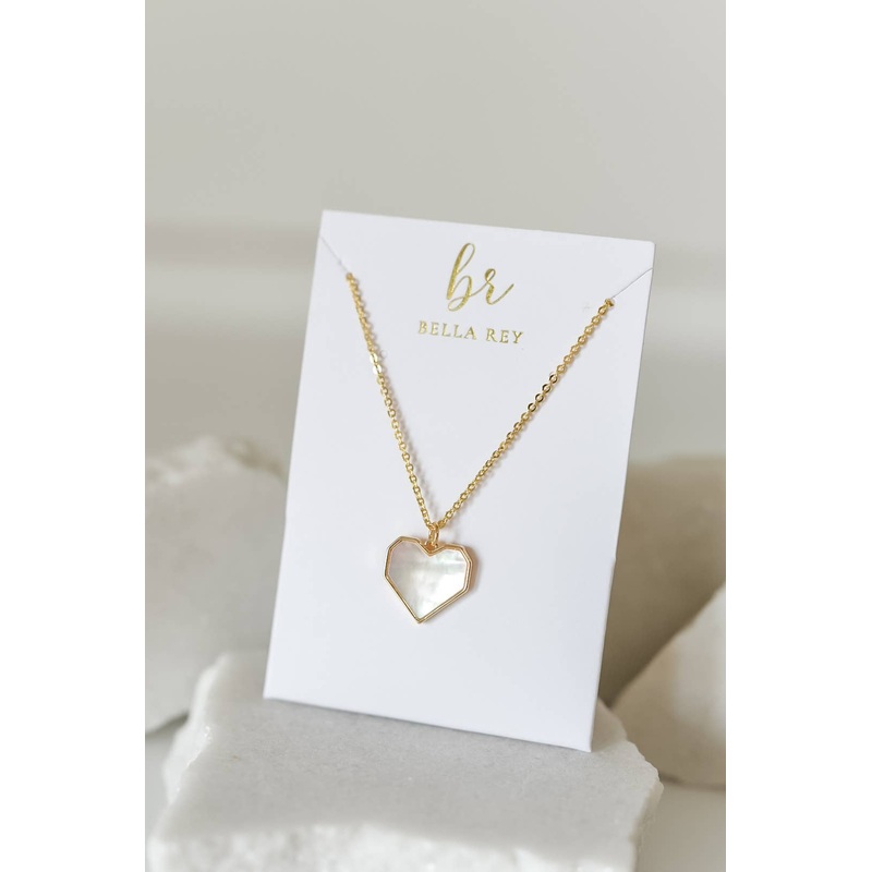 Bella Rey Jenni Pearl Heart Charm Necklace