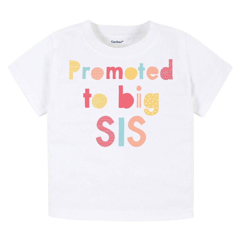 Infant & Toddler Girl “Promoted To Big Sis” Short Sleeve Tee