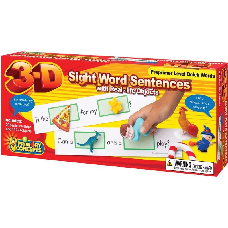 3-D Sight Word Sentences – Preprimer Level