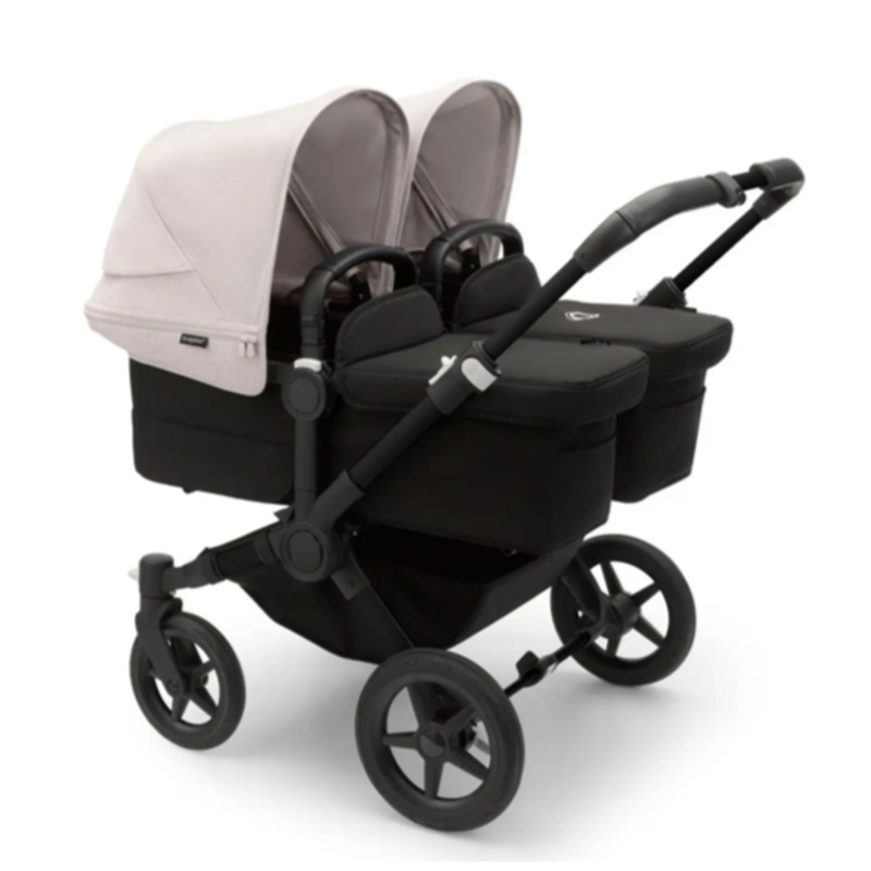 Donkey 5 Twin Stroller – Misty White & Black Frame