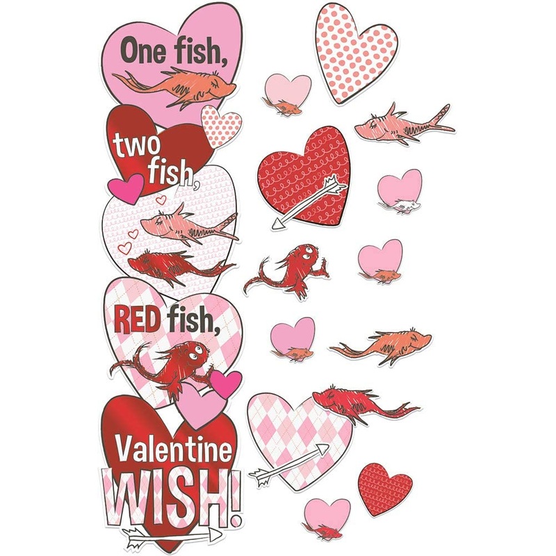Dr. Seuss One Fish Two Fish Valentine’s Day All-in-One Door Decor Kits (D)