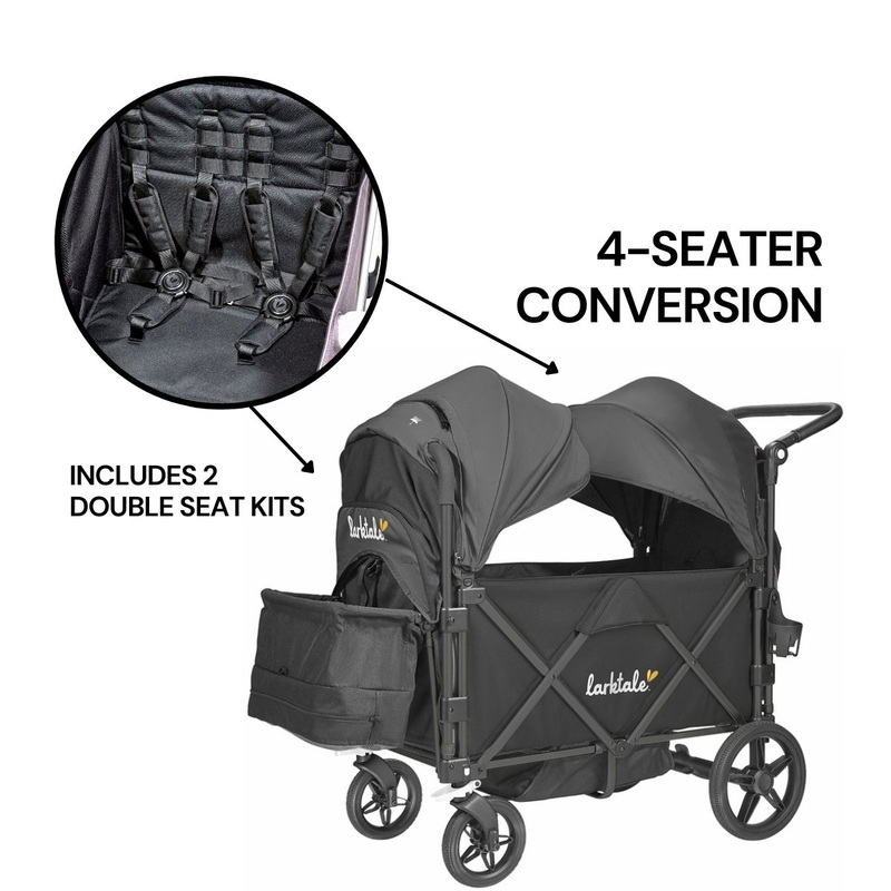 Larktale Caravan (4 Seater) Stroller Wagon Complete Bundle – Byron Black / Byron Black