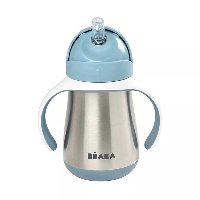 8oz Stainless Steel Straw Sippy Cup – Light Blue