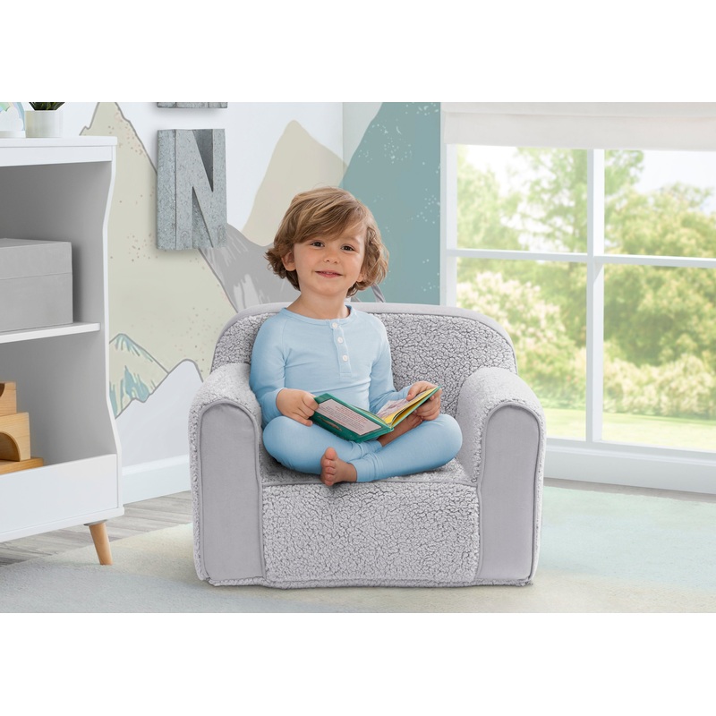 Cozee Sherpa and Suede Chair for Kids
