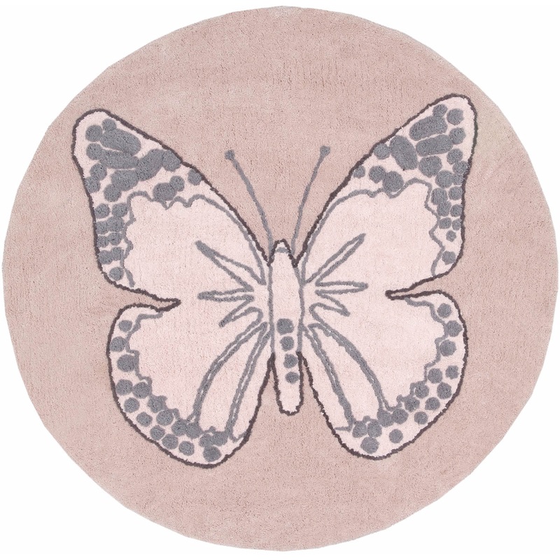 Lorena Canals Round Rug – Butterfly – Vintage Nude (5′ 3″)