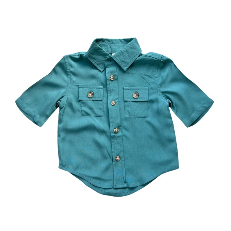 Babysprouts – Collared Utility Shirt – Sea Pine