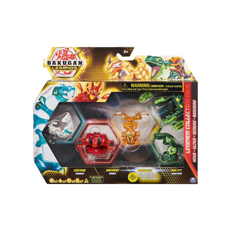 Bakugan Legends Collection Pack: Centipod /Surturan Geogan/Dragonoid Nova/Trox Ultra