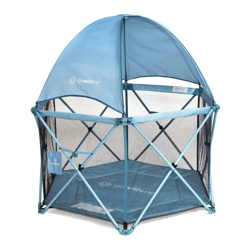Portable Playard with Canopy and Pad – Blue Wave