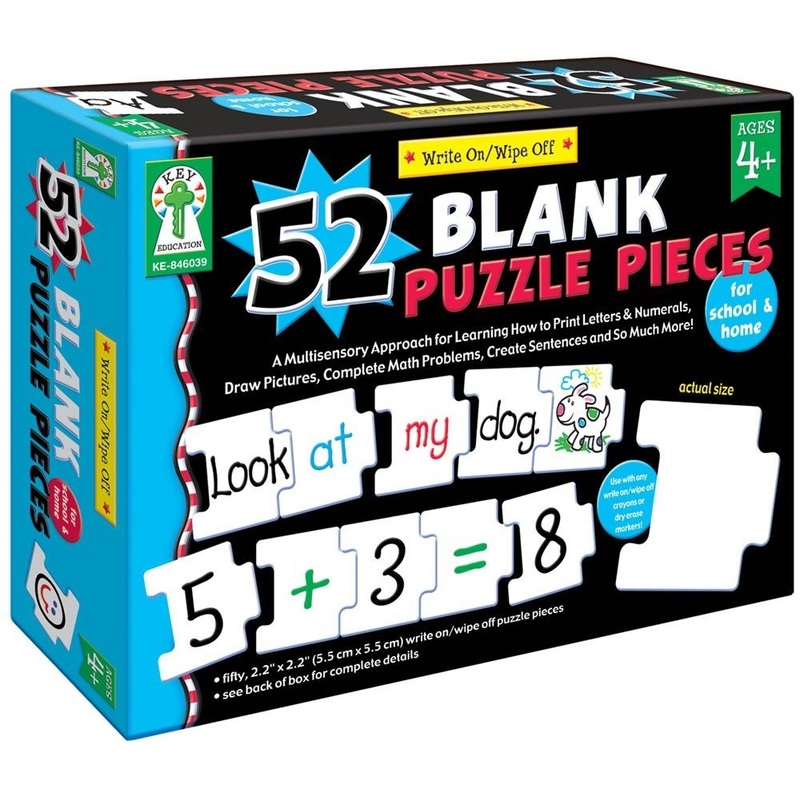 Write on/Wipe Off Blank Puzzle Pieces