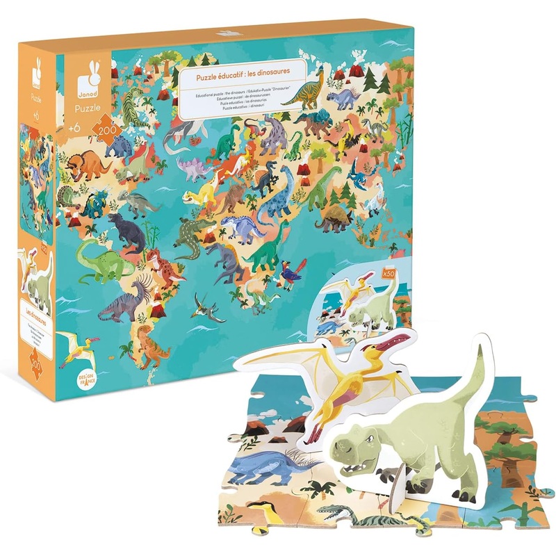 Janod Dinosaurs of the World 3D Puzzle 200 Pieces