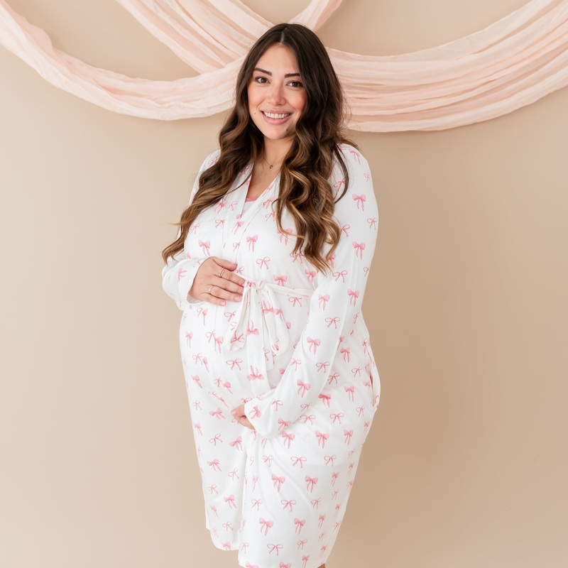 Womens Lounge Robe in Bow